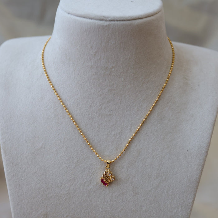 Heritage gold plated simple pendant chain HC571
