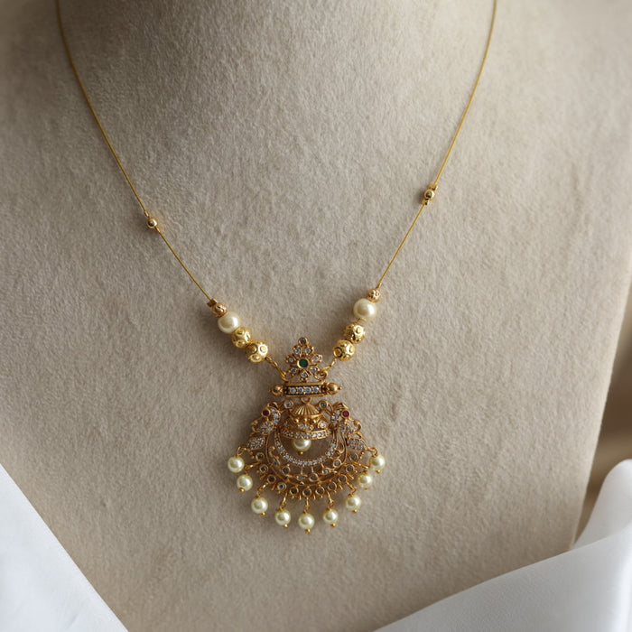 Antique multi stone invisible short necklace IN2090