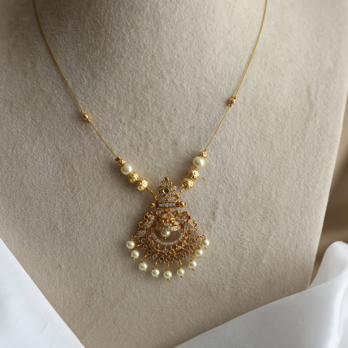 Antique multi stone invisible short necklace IN2090