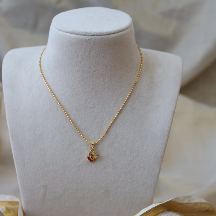 Heritage gold plated simple pendant chain HC571