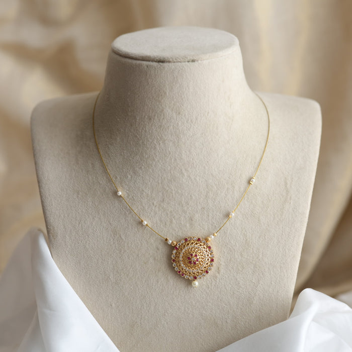 Heritage gold plated invisible short necklace IN6556