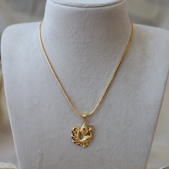 Heritage gold plated simple OM pendant chain HC572