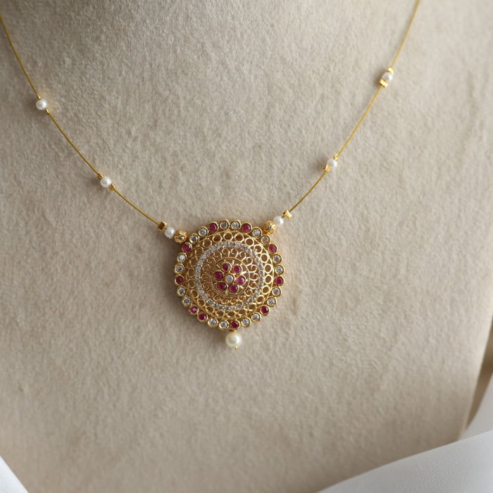 Heritage gold plated invisible short necklace IN6556