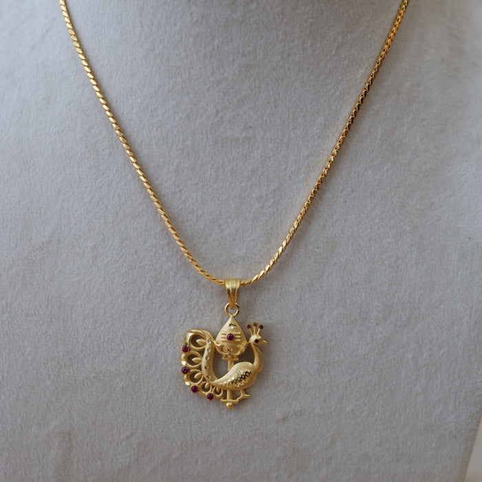 Heritage gold plated simple OM pendant chain HC572