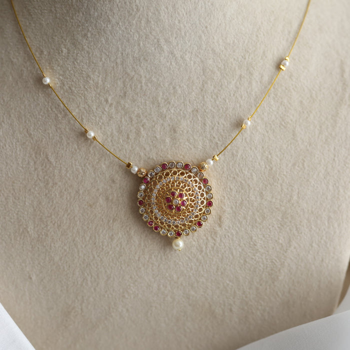 Heritage gold plated invisible short necklace IN6556