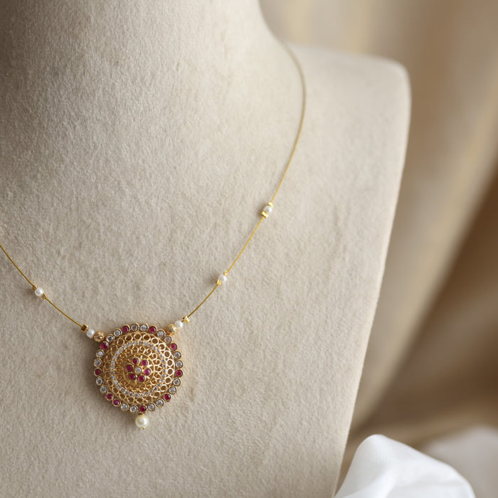 Heritage gold plated invisible short necklace IN6556