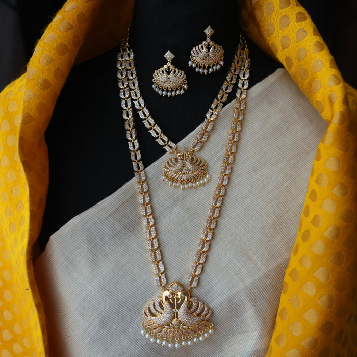 Heritage gold plated long and short necklace and earrings HLS634