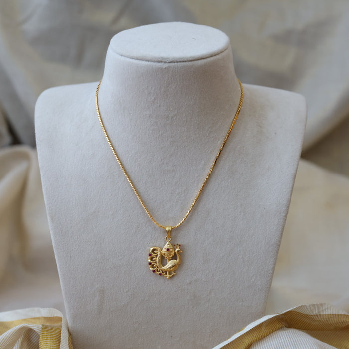 Heritage gold plated simple OM pendant chain HC572