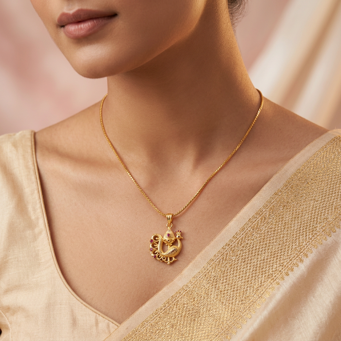 Heritage gold plated simple OM pendant chain HC572