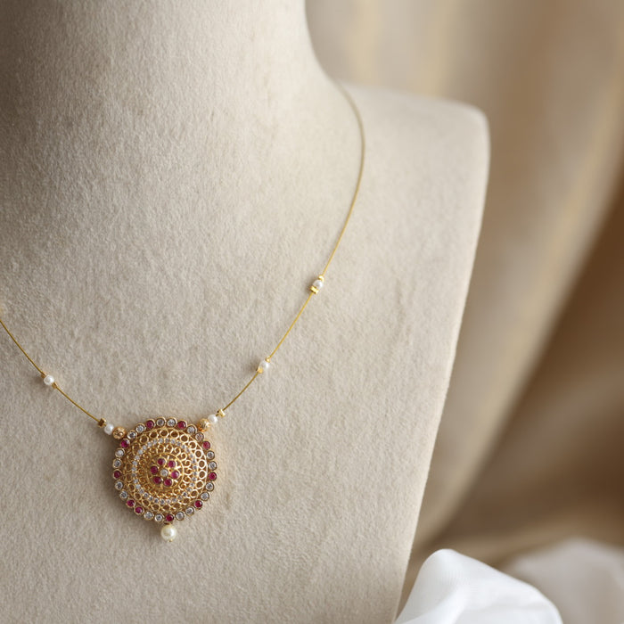 Heritage gold plated invisible short necklace IN6556