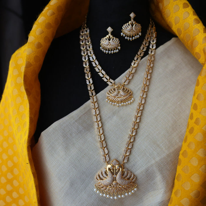 Heritage gold plated long and short necklace and earrings HLS634