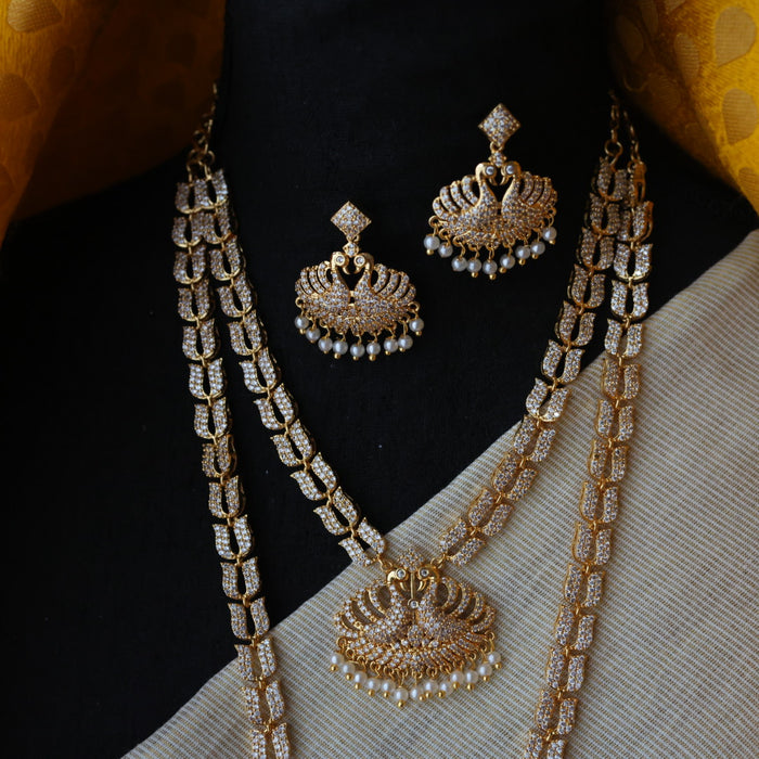 Heritage gold plated long and short necklace and earrings HLS634