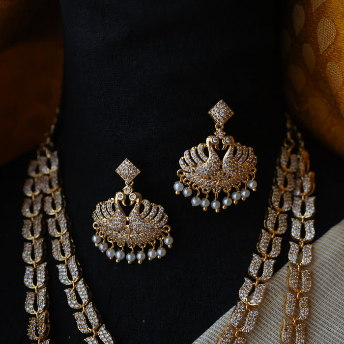 Heritage gold plated long and short necklace and earrings HLS634