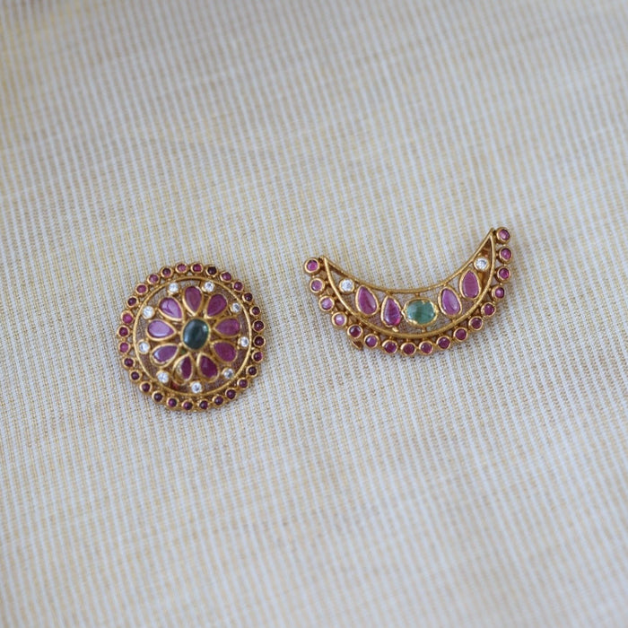 Antique ruby green stone sun and moon hair accessories HA532