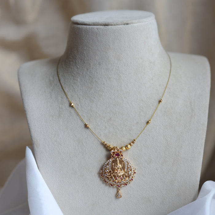 Heritage gold plated design invisible short necklace IN908922