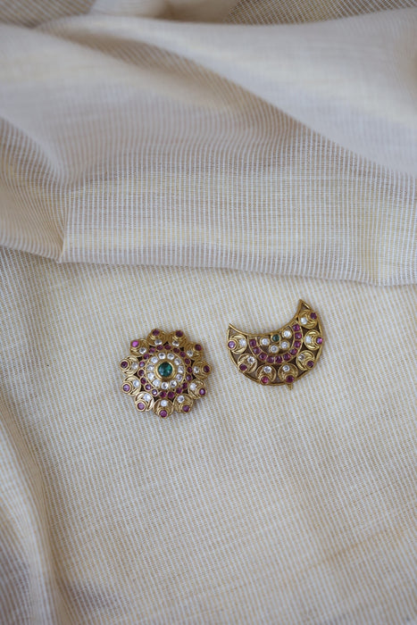 Antique ruby White stone sun and moon hair accessories HA0822