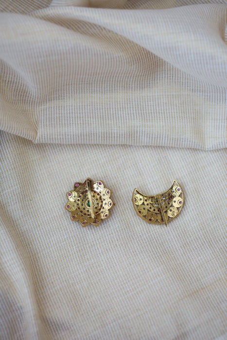 Antique ruby White stone sun and moon hair accessories HA0822