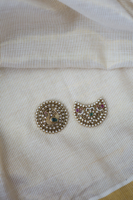 Antique White stone sun and moon hair accessories HA975