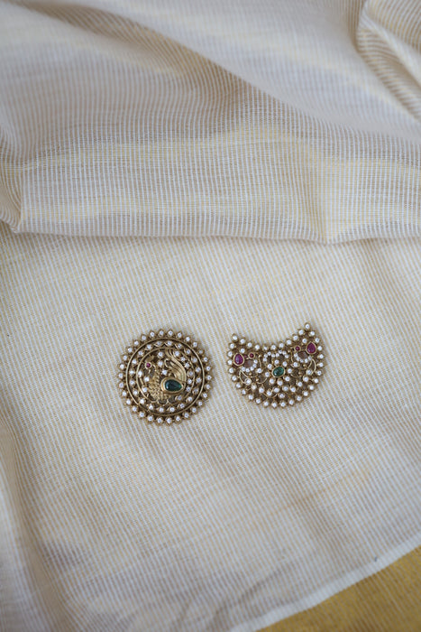 Antique White stone sun and moon hair accessories HA975