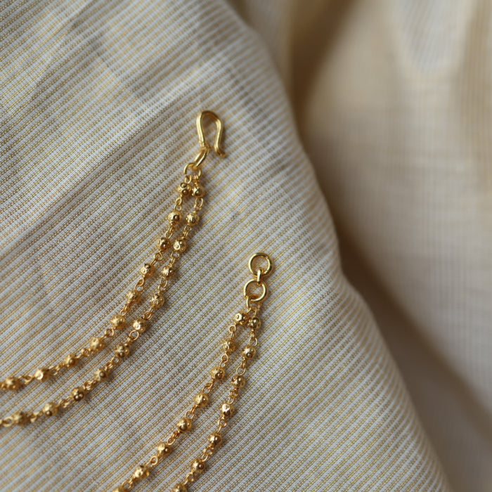 Heritage 2 layer gold plated pearl mattal ear accessories HM019