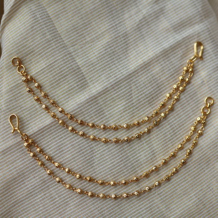 Heritage 2 layer gold plated pearl mattal ear accessories HM019