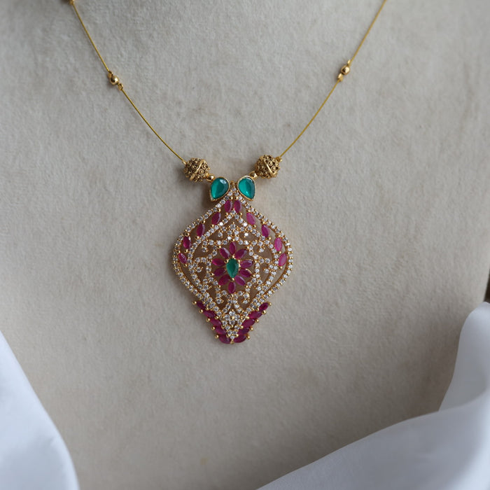 Heritage gold plated design invisible short necklace IN9087