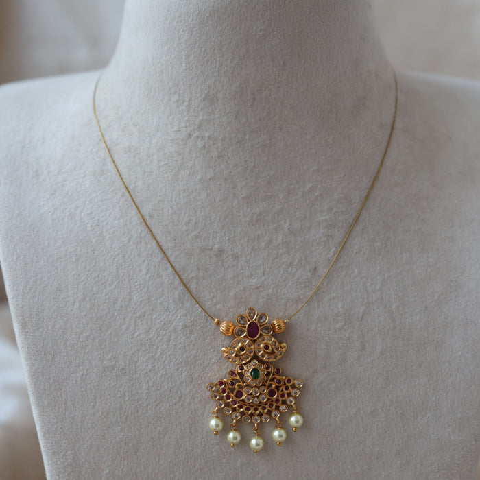 Antique multi stone invisible short necklace IN2013