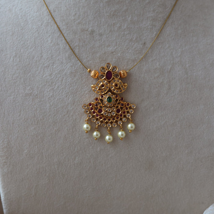 Antique multi stone invisible short necklace IN2013