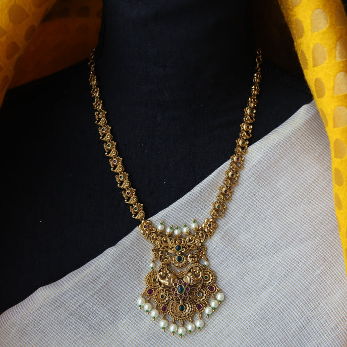 Antique simple stone short necklace with earrings TT02010