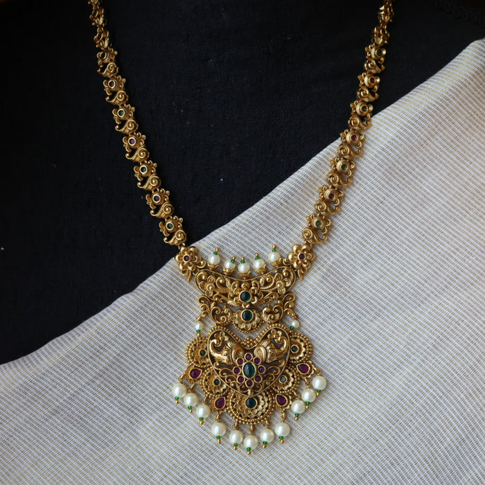 Antique simple stone short necklace with earrings TT02010