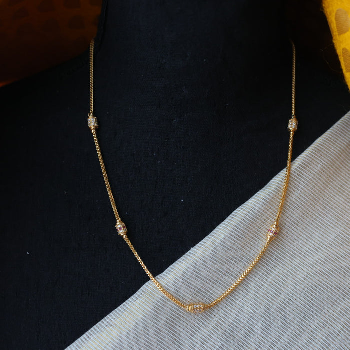 Heritage gold plated simple chain necklace HC5266