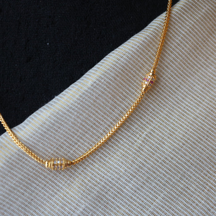 Heritage gold plated simple chain necklace HC5266