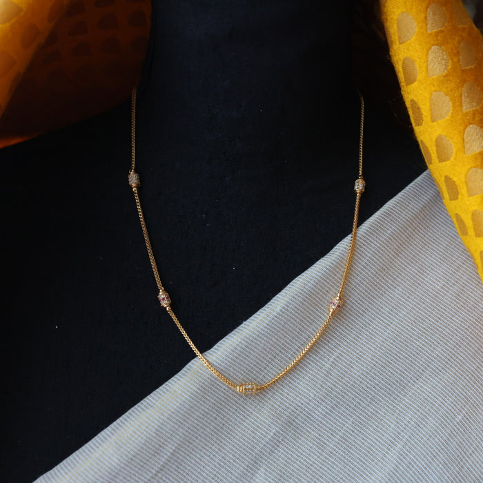 Heritage gold plated simple chain necklace HC5266