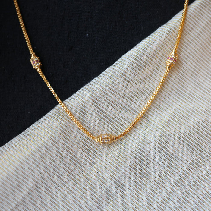 Heritage gold plated simple chain necklace HC5266