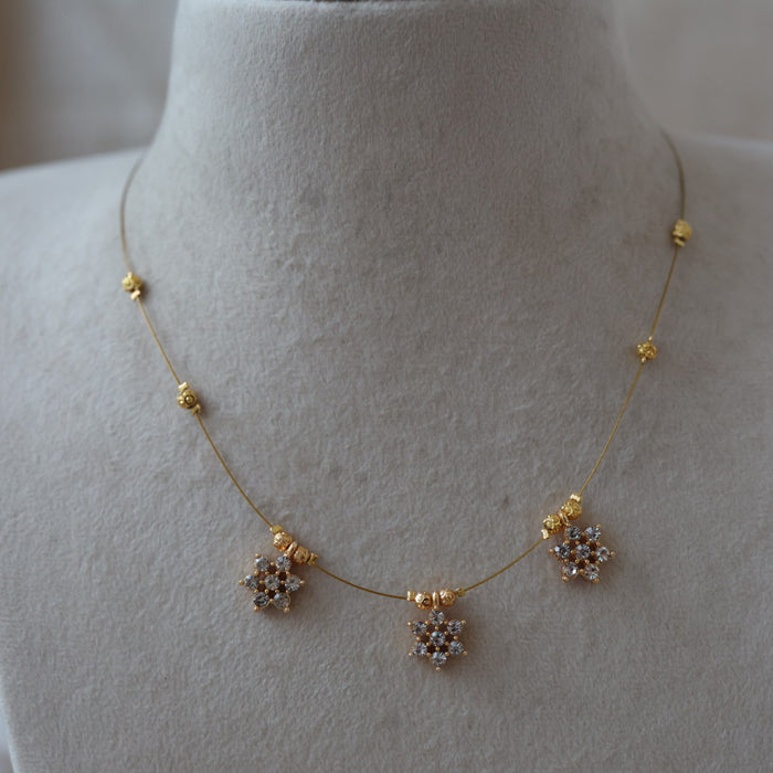 Heritage gold plated invisible short necklace IN902