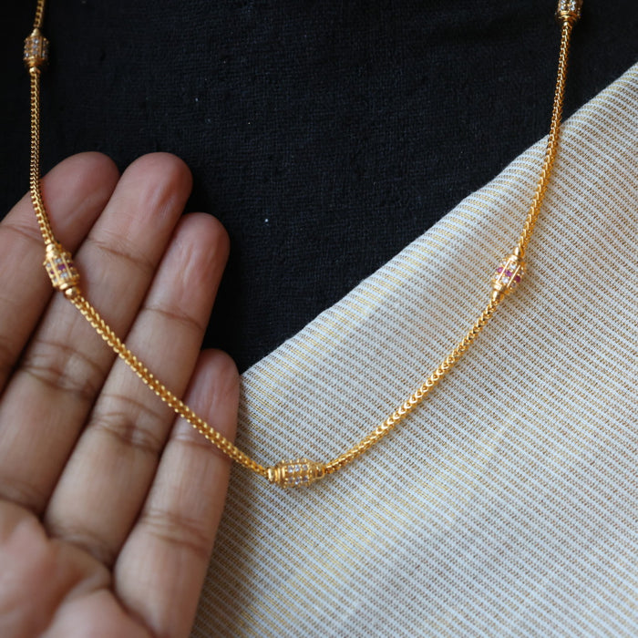 Heritage gold plated simple chain necklace HC5266