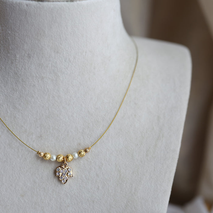 Heritage gold plated invisible short necklace IN3382