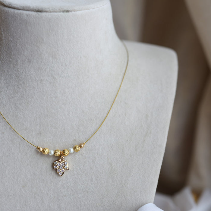 Heritage gold plated invisible short necklace IN3382
