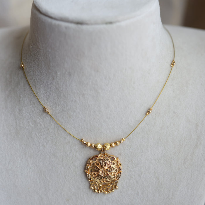 Heritage gold plated invisible short necklace IN3811