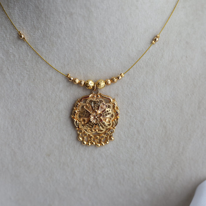 Heritage gold plated invisible short necklace IN3811