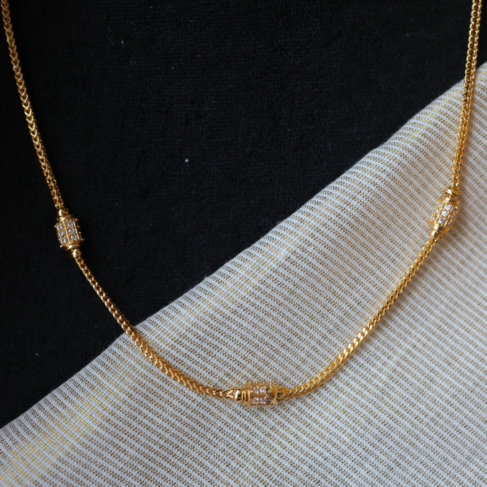 Heritage gold plated simple chain necklace HC5267