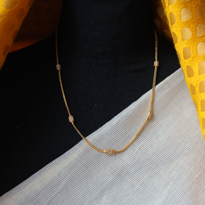 Heritage gold plated simple chain necklace HC5267