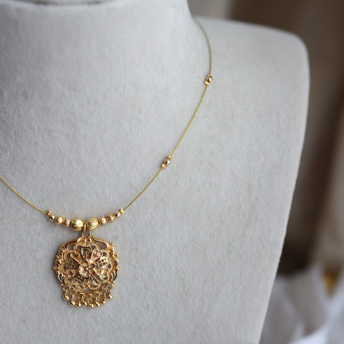 Heritage gold plated invisible short necklace IN3811
