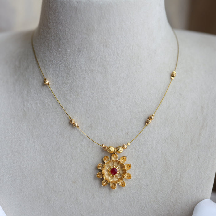 Heritage gold plated invisible short necklace IN2783