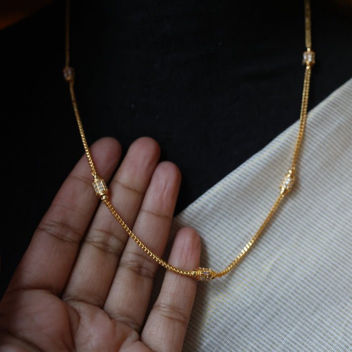Heritage gold plated simple chain necklace HC5267