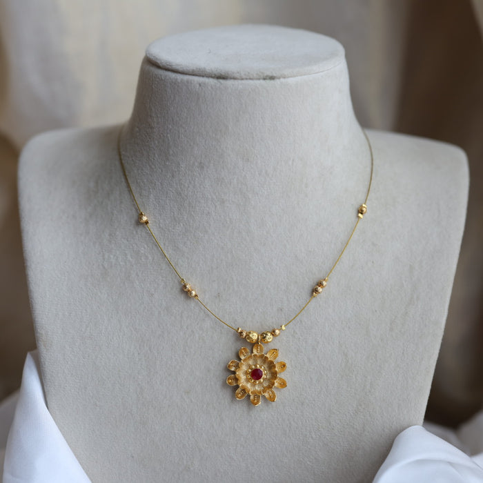 Heritage gold plated invisible short necklace IN2783
