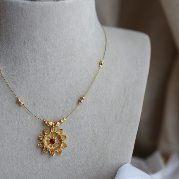 Heritage gold plated invisible short necklace IN2783