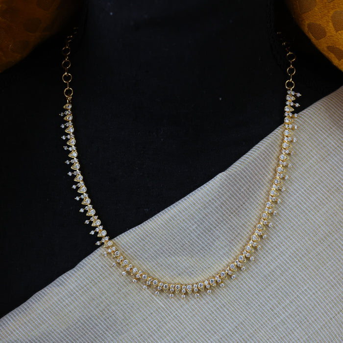 Heritage white stone gold plated short necklace H9011