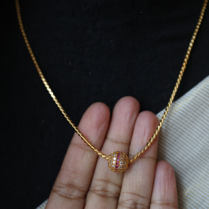 Heritage gold plated simple chain necklace HC5268