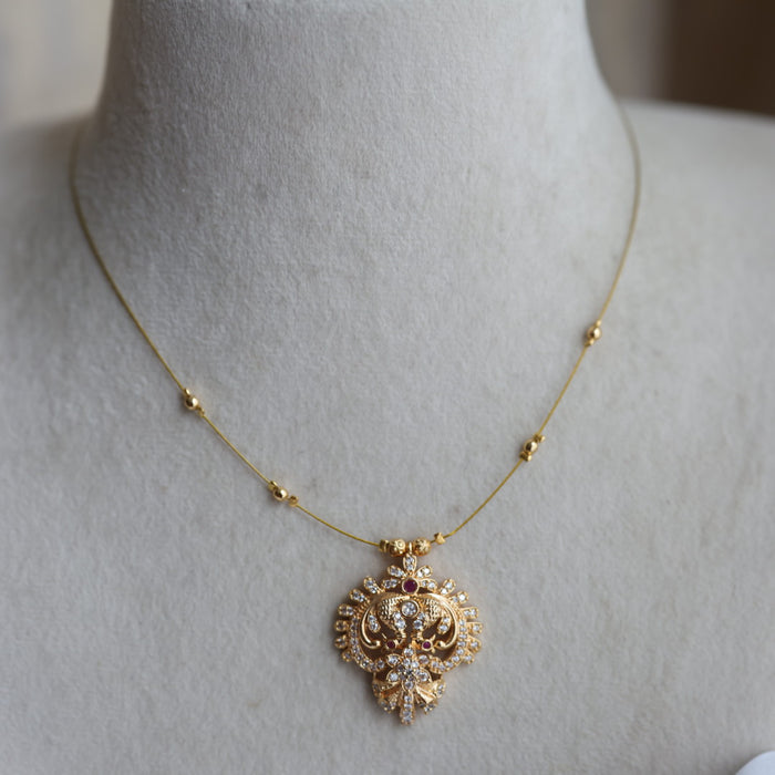 Heritage gold plated invisible short necklace IN1723